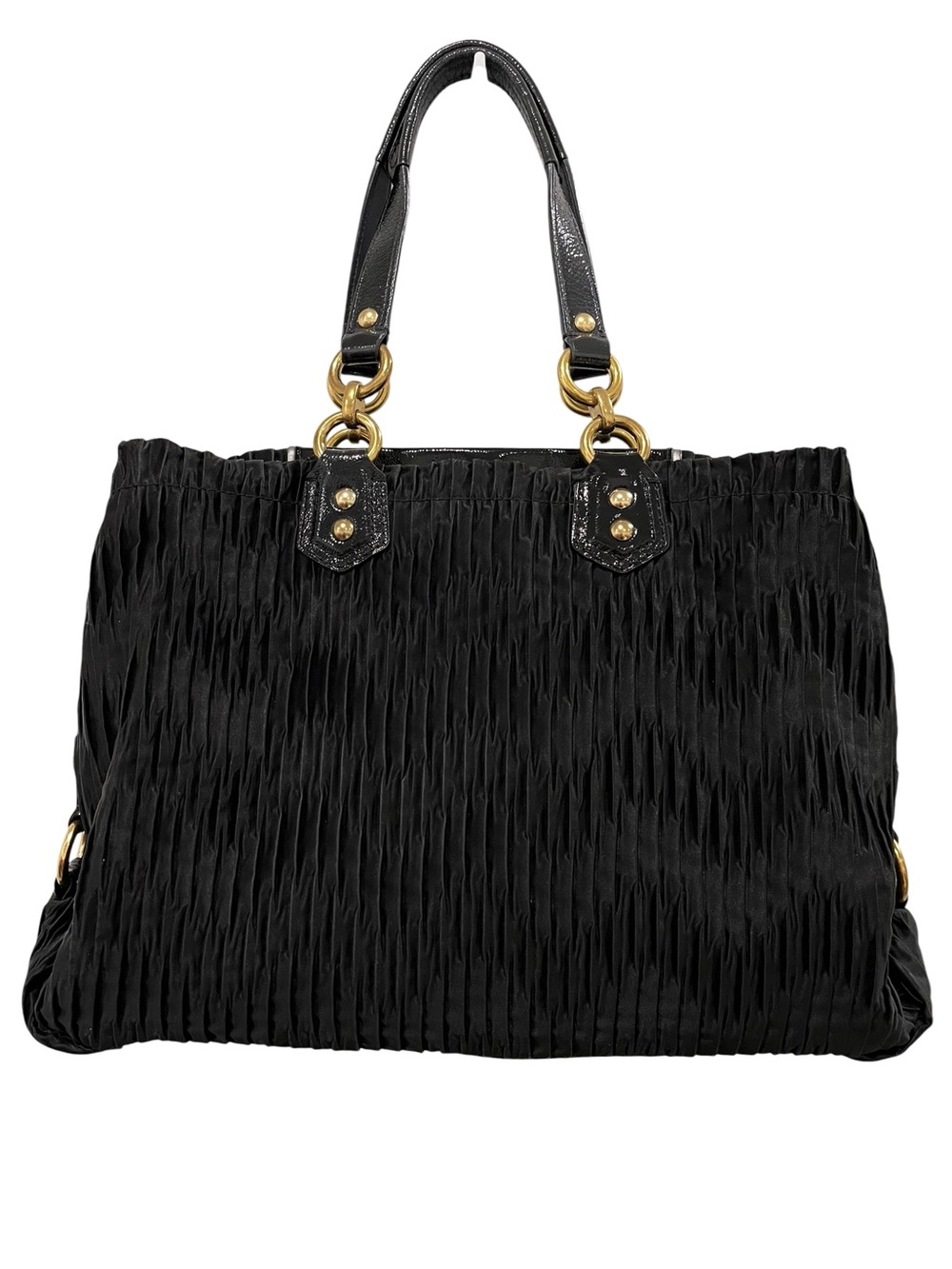 Coach Ashley Black Gathered Satin Satchel Bag 2012 NWOT #H1282-F20050 - Picture 6 of 16